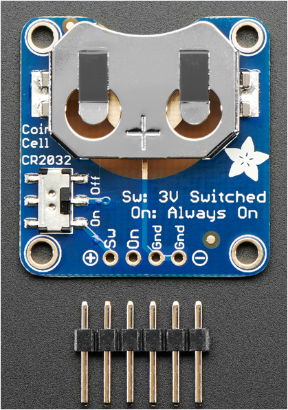 ADAFRUIT Coin Cell Breakout w/On-Off Switch (20mm) (CR2032)