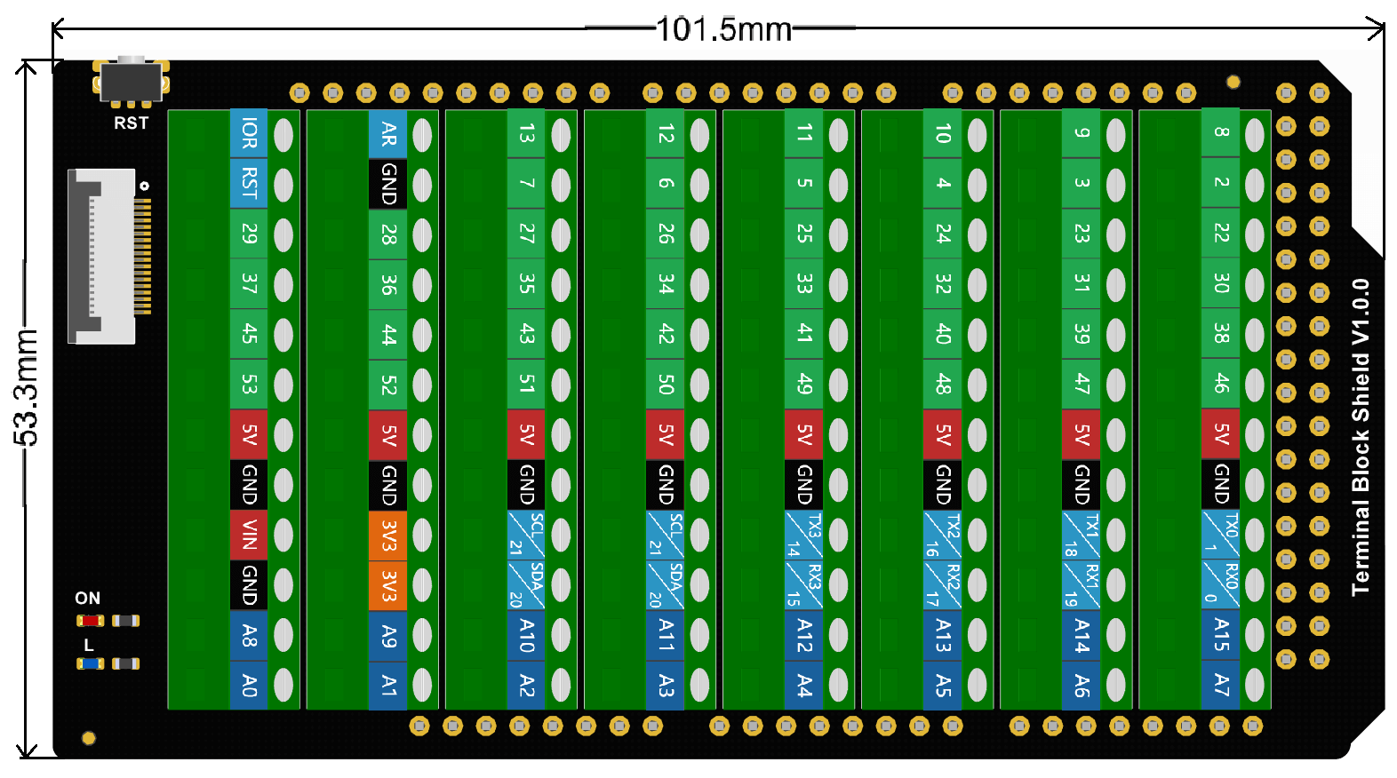 DFROBOT Terminal Block Shield for Arduino Mega