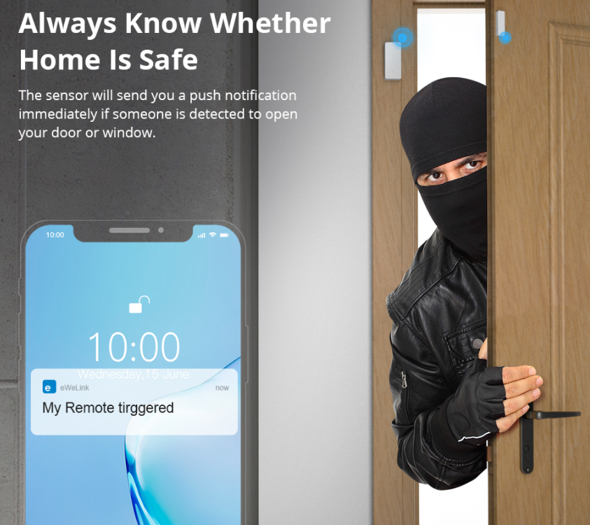 SONOFF DW2-RF Wireless Door/Window Sensor 433Mhz (Without Battery)