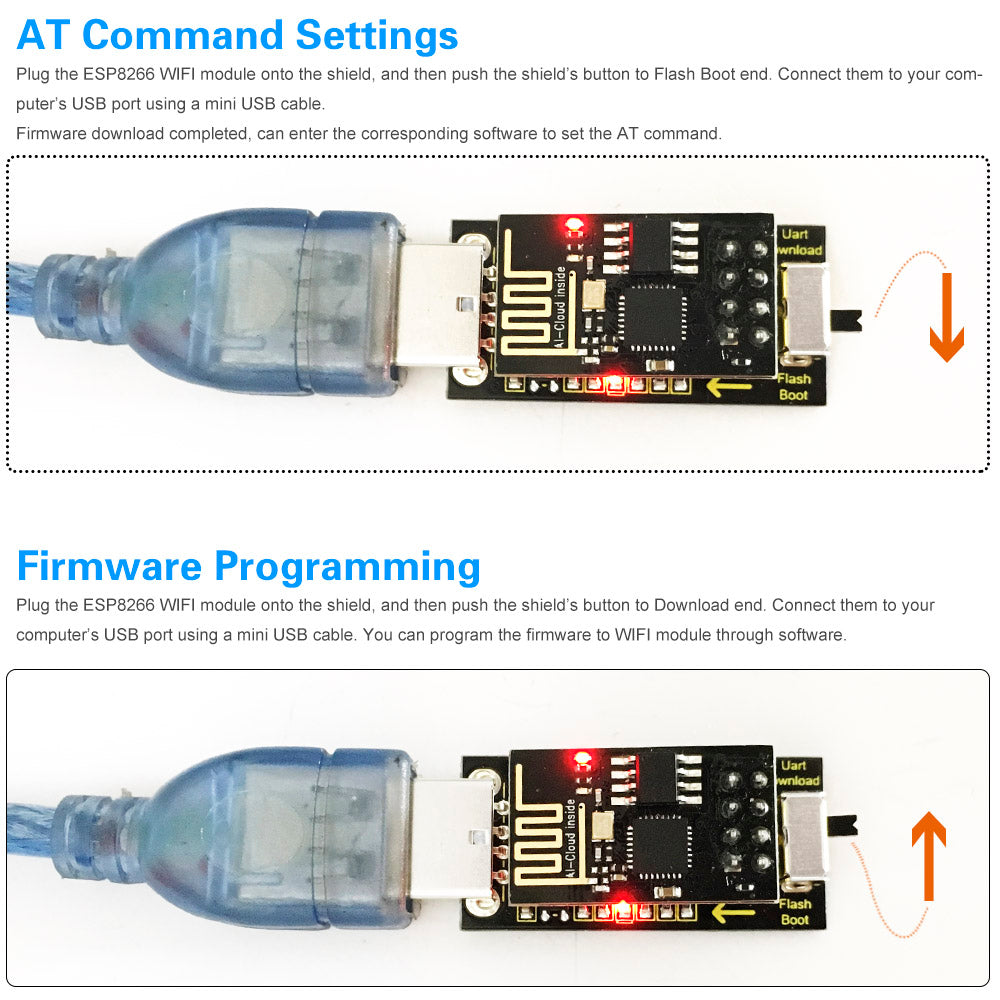 KEYESTUDIO USB to ESP-01S Wifi Module Serial Port for Arduino. ESP8266 compatible