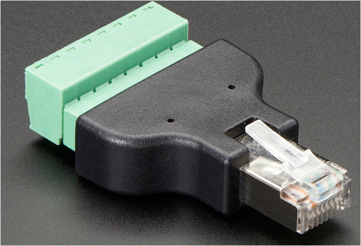 ADAFRUIT Ethernet RJ45 Male Plug Terminal Block
