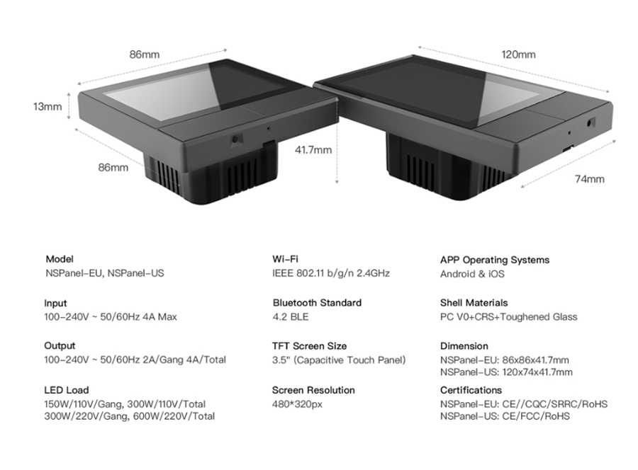 SONOFF NSPanel Smart Scene Wall Switch (86/US Type)