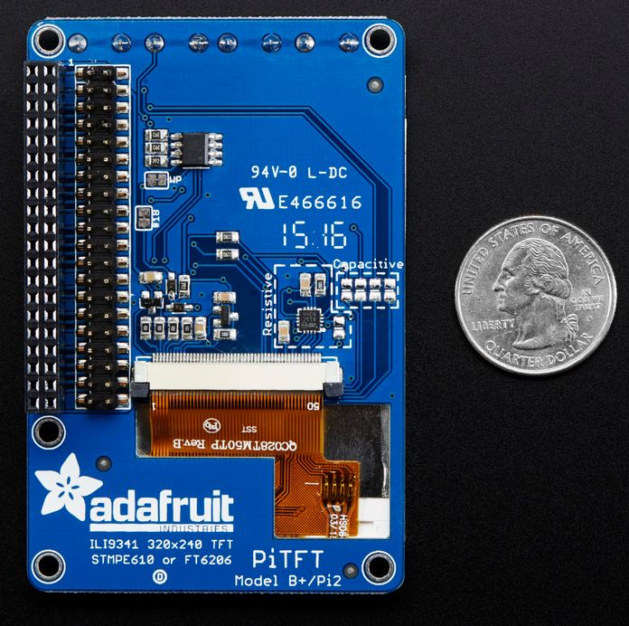ADAFRUIT PiTFT Plus 320x240 2.8" TFT + Capacitive Touchscreen(40 pin)
