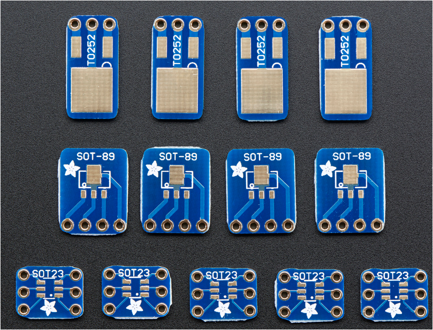 ADAFRUIT SMT Breakout PCB Set For SOT-23, SOT-89, SOT-223 and TO252