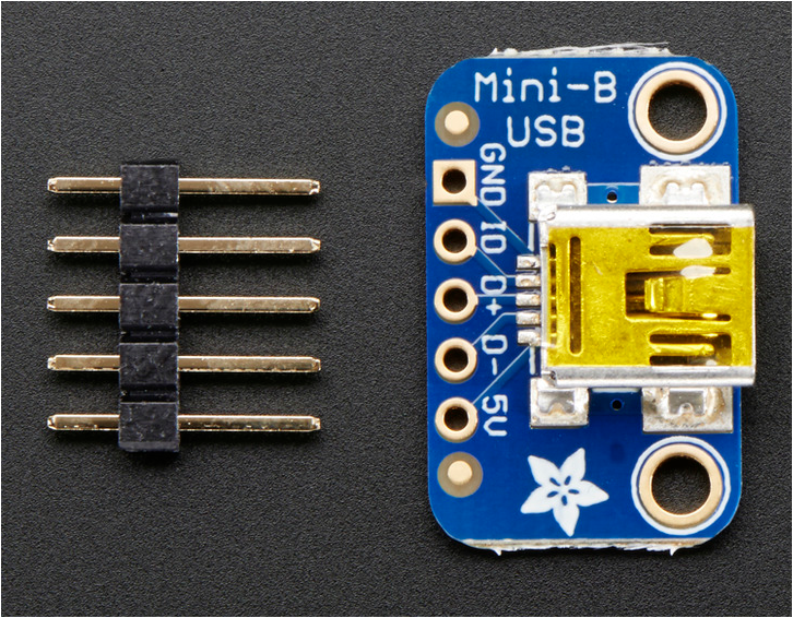ADAFRUIT USB Mini-B Breakout Board