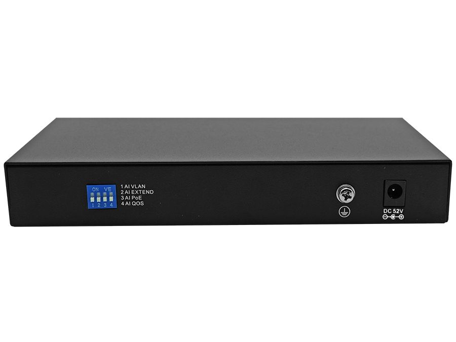 10 Port Fast Ethernet Switch (8 AI PoE Ports & 2 FE Uplink)