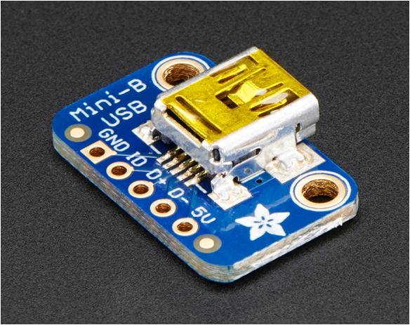 ADAFRUIT USB Mini-B Breakout Board