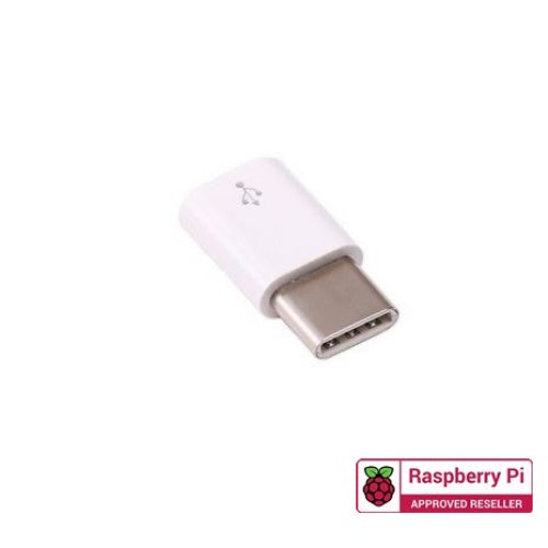 Female Micro USB to USB-C Male adapter for Pi4