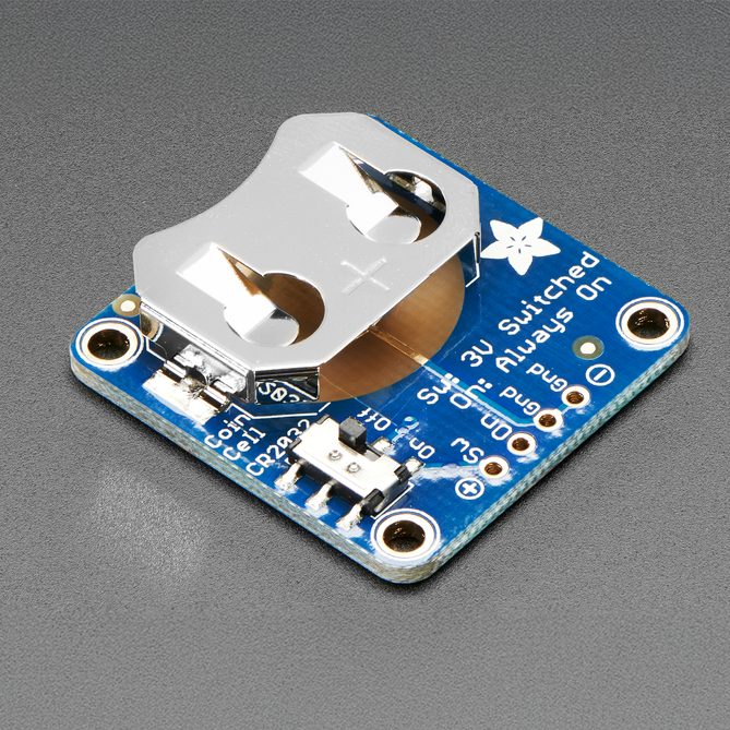 ADAFRUIT Coin Cell Breakout w/On-Off Switch (20mm) (CR2032)