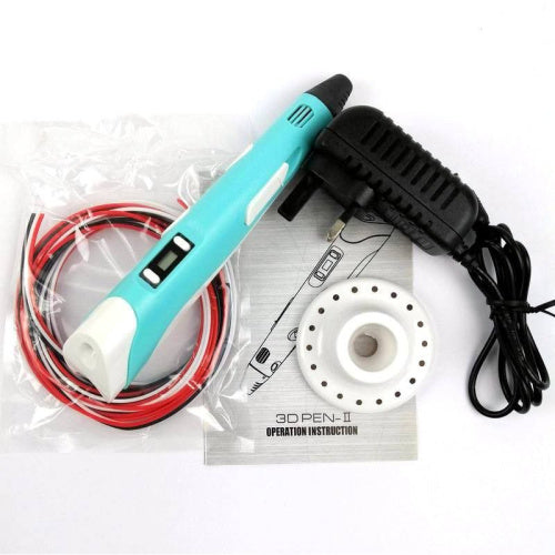 3D Pen V2 (12V) (Blue) with Adapter & PLA Filament