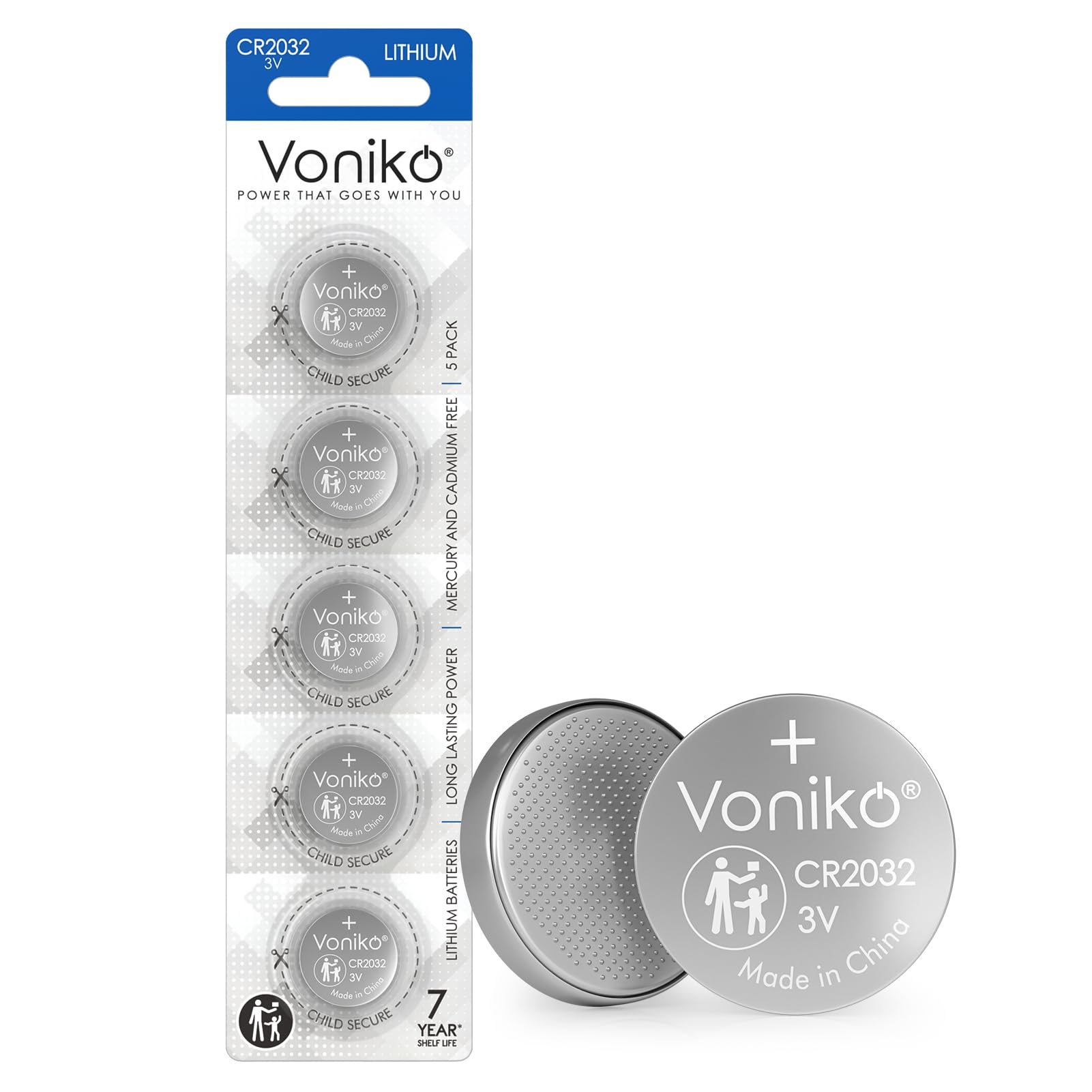 BATTERY EXPERTS CR2032 Voniko 3V Lithum Carded