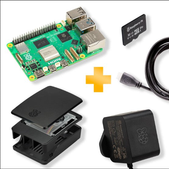 Raspberry Pi5 8GB Black Official Kit 64GB uSD