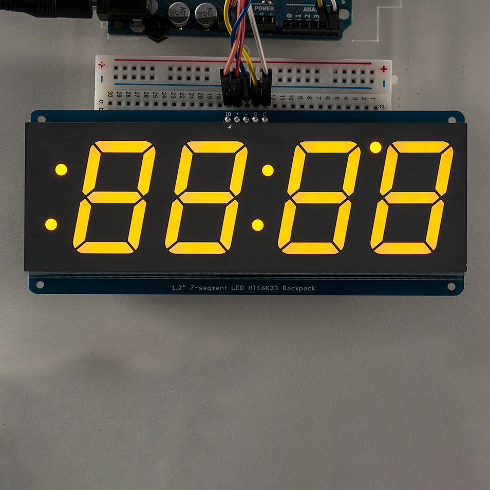 ADAFRUIT 1.2" 4-Digit 7-Segment Display w/I2C Backpack - Yellow