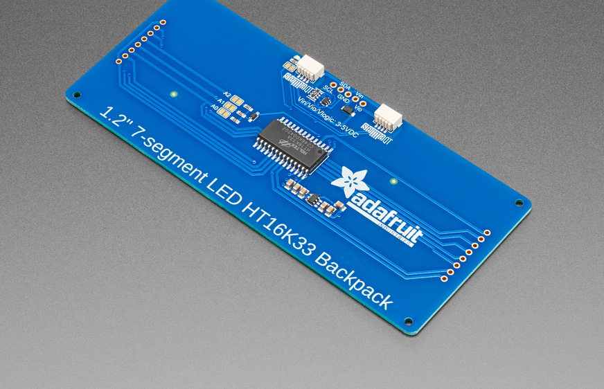 ADAFRUIT 1.2" 4-Digit 7-Segment Display w/I2C Backpack - Yellow