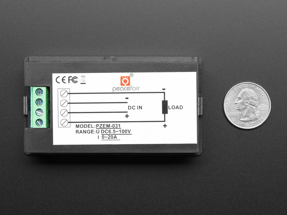 ADAFRUIT Large Panel-Mount Digital Power Meter - 6.5V to 100VDC up to 20A