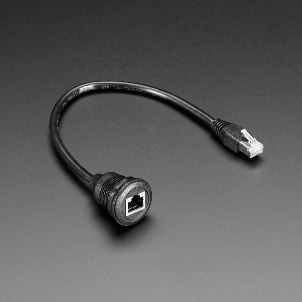 ADAFRUIT RJ-45 Ethernet Round Panel Mount Extension Cable - (30cm)