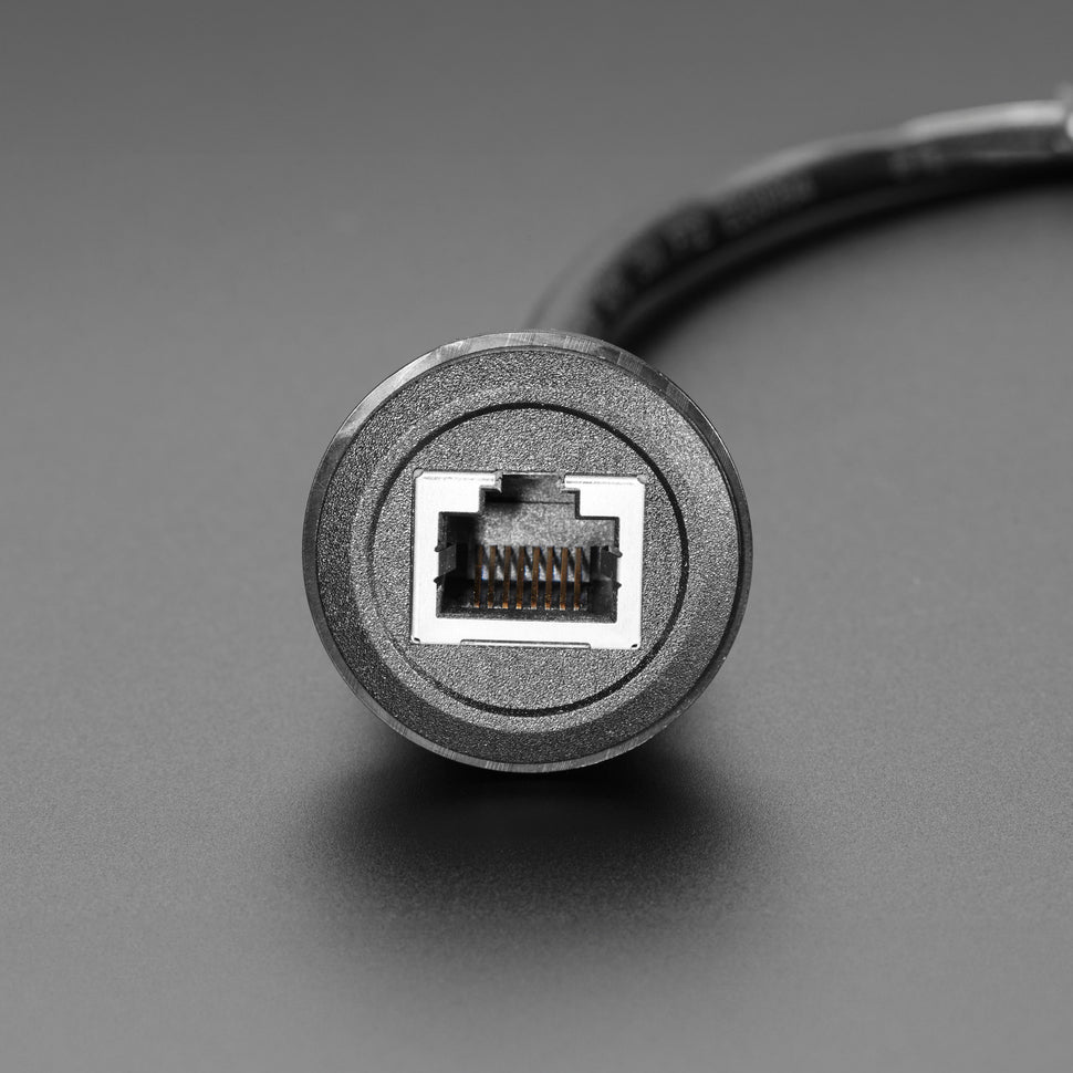 ADAFRUIT RJ-45 Ethernet Round Panel Mount Extension Cable - (30cm)
