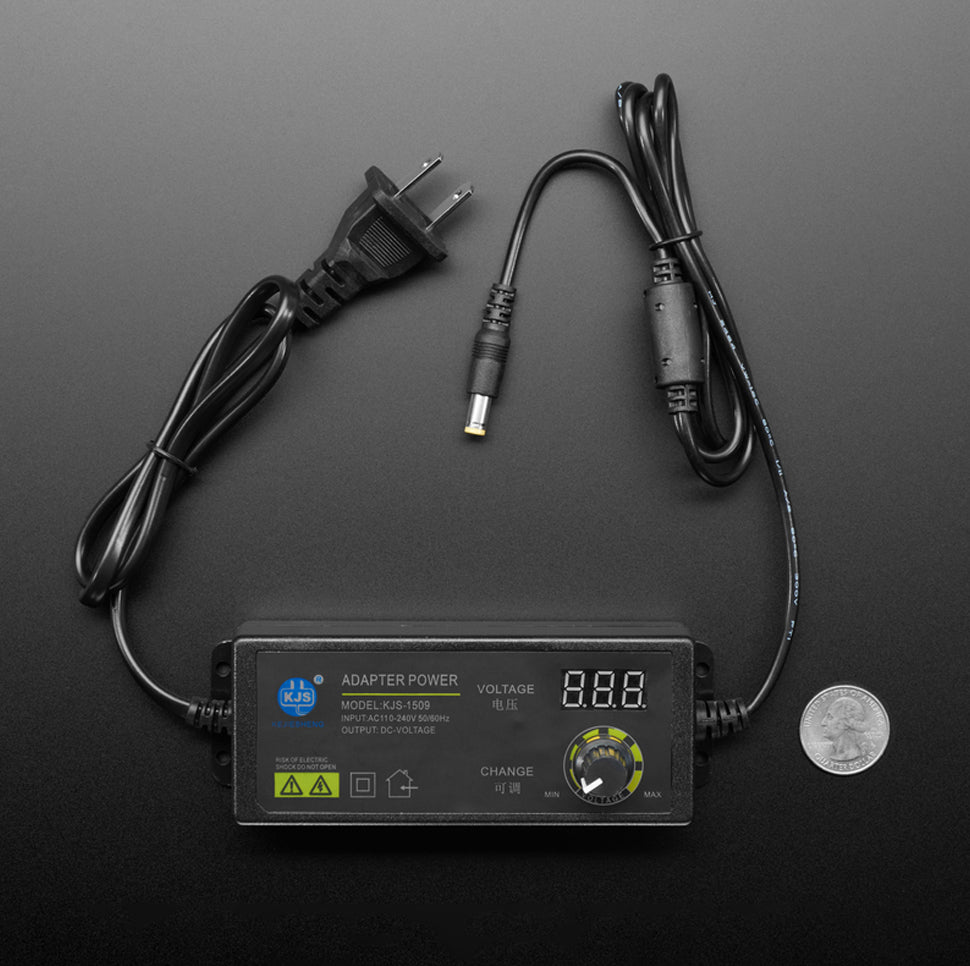 ADAFRUIT Adjustable Power Supply with (2.1mm) Barrel Jack Range 3-12Vdc at 5A