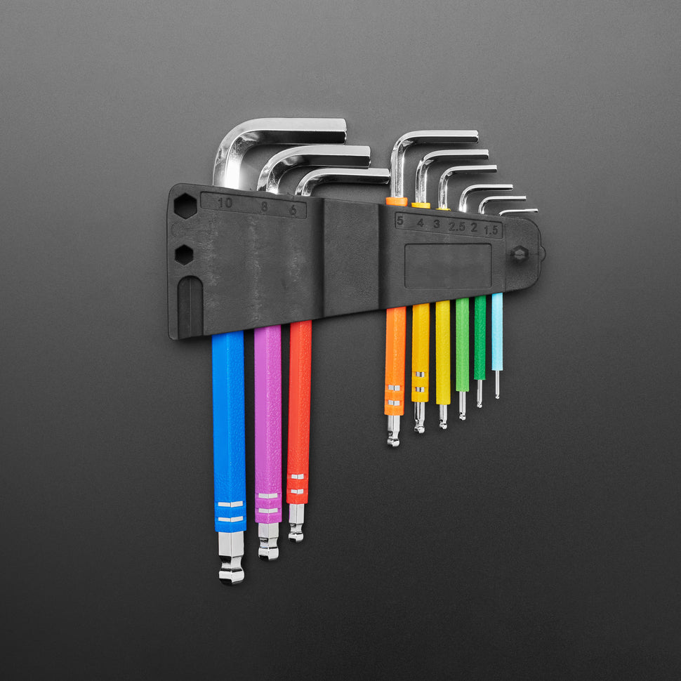 ADAFRUIT Rainbow Allen Wrench / Hex Key Set - Metric 9 Piece