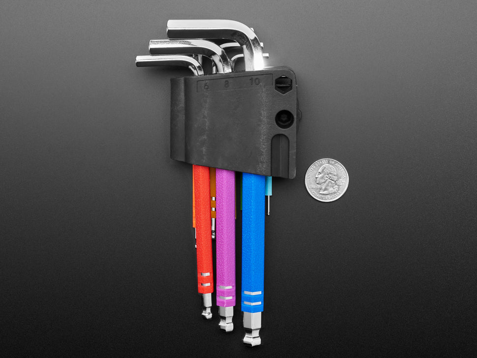 ADAFRUIT Rainbow Allen Wrench / Hex Key Set - Metric 9 Piece