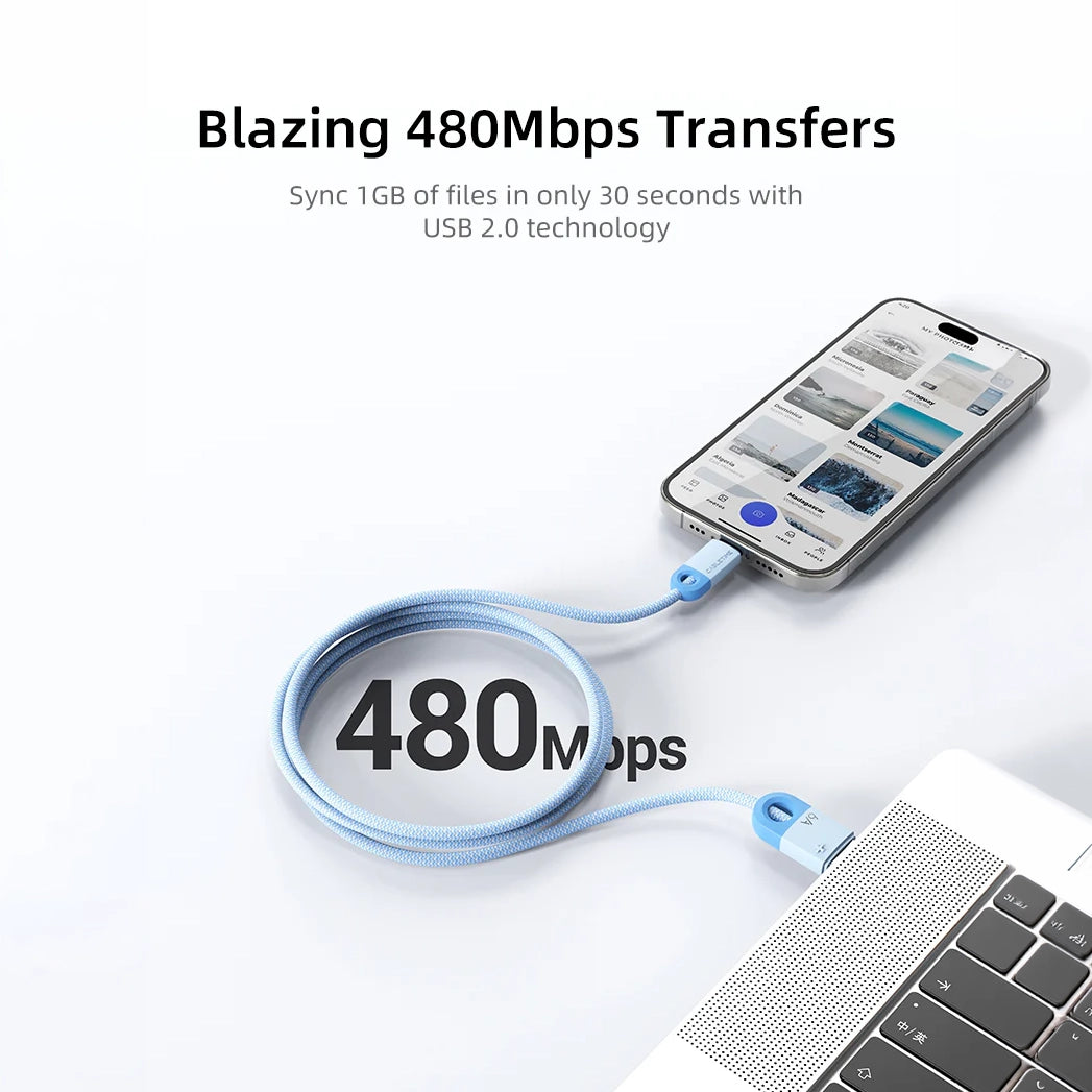 CABLETIME 6A USB A to USB C Cable (2m)