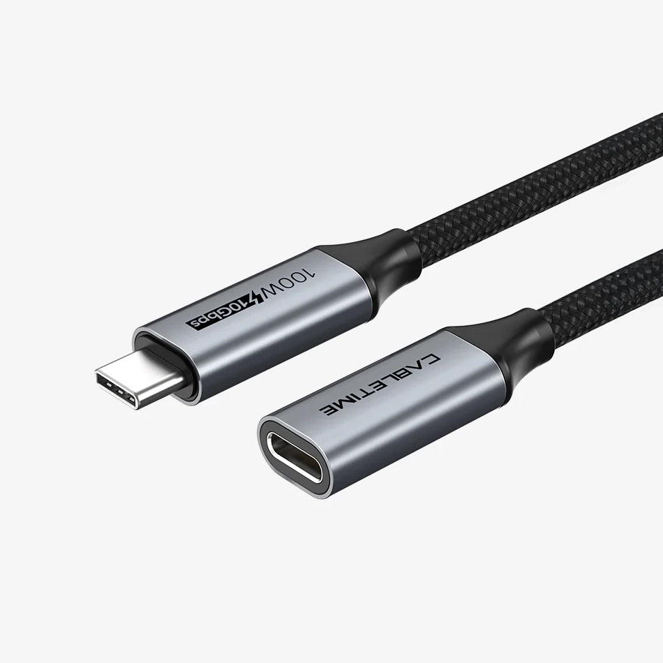 CABLETIME USB-C Male to USB-C Female Cable (1m)