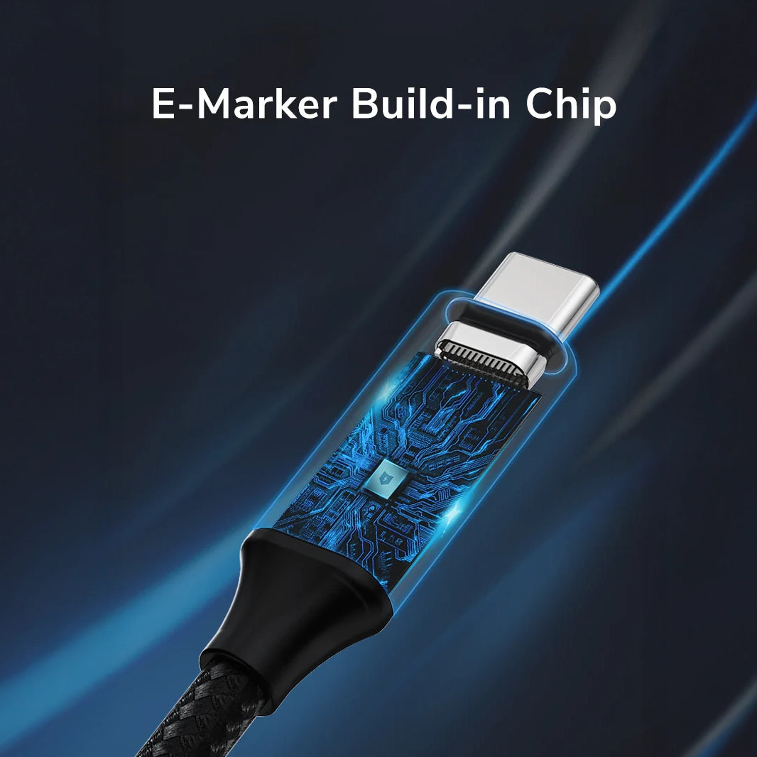 CABLETIME USB-C Male to USB-C Female Cable (1m)