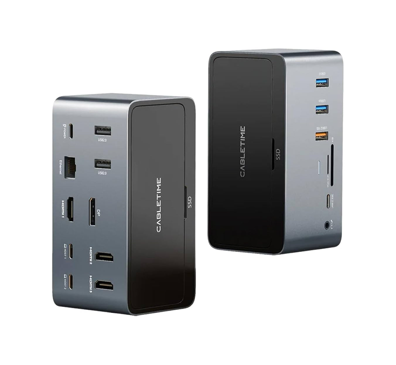 CABLETIME 16-IN-2 Dual USB-C Multiport Docking Station