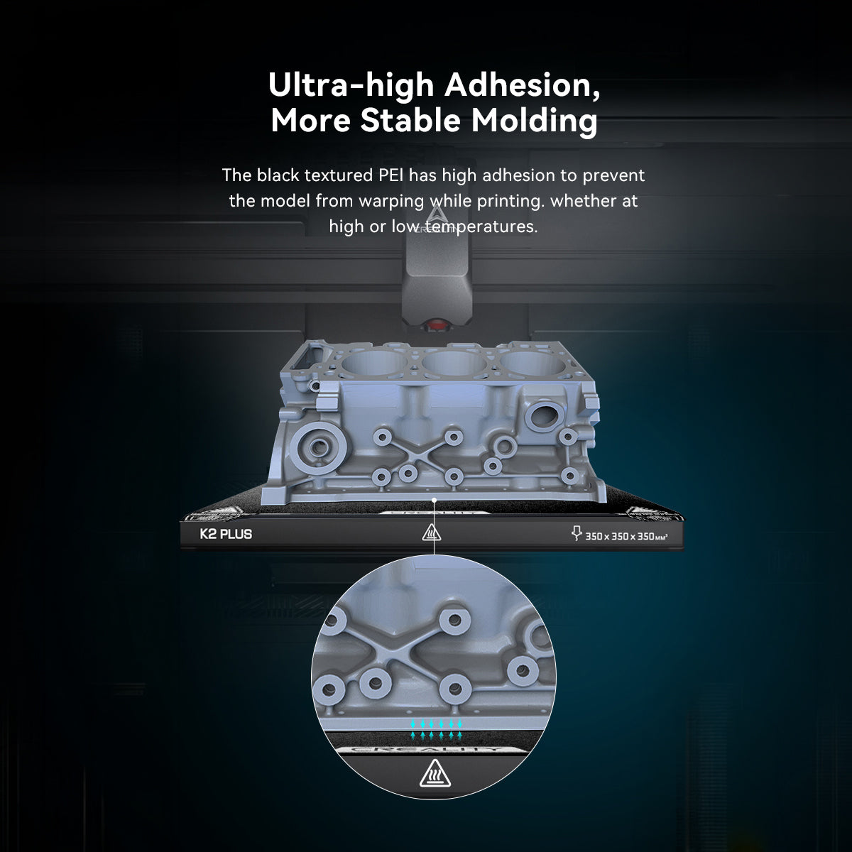CREALITY K2 PLUS PEI Frosted Platform Board 350×350 Spring Steel