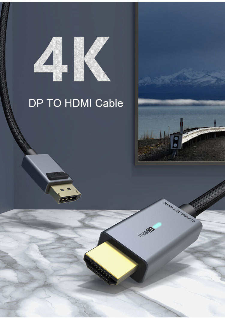 CABLETIME Aluminum DP 2.1 Cable 16K/60Hz, 2m