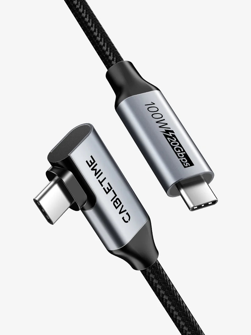 CABLETIME 90° USB C to USB C PD100W Gen2 USB3.1 (2m)