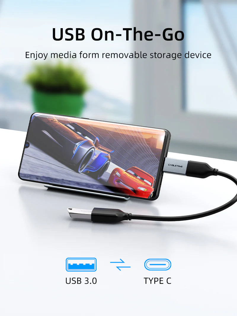 CABLETIME USB-C tp USB-A Female Adapter
