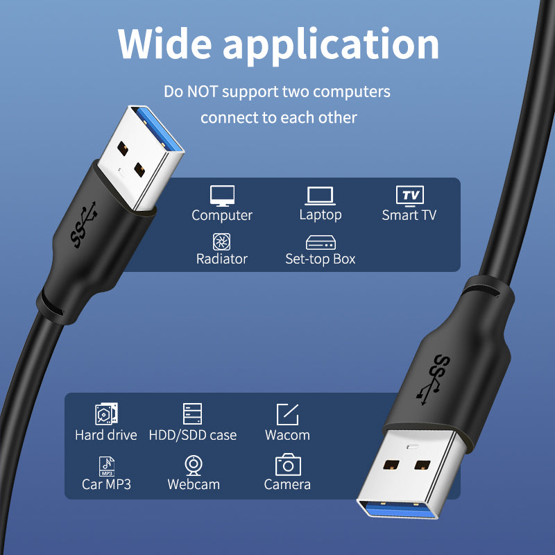 CABLETIME USB-A Male To USB-A Male USB3.0 Cable 3m