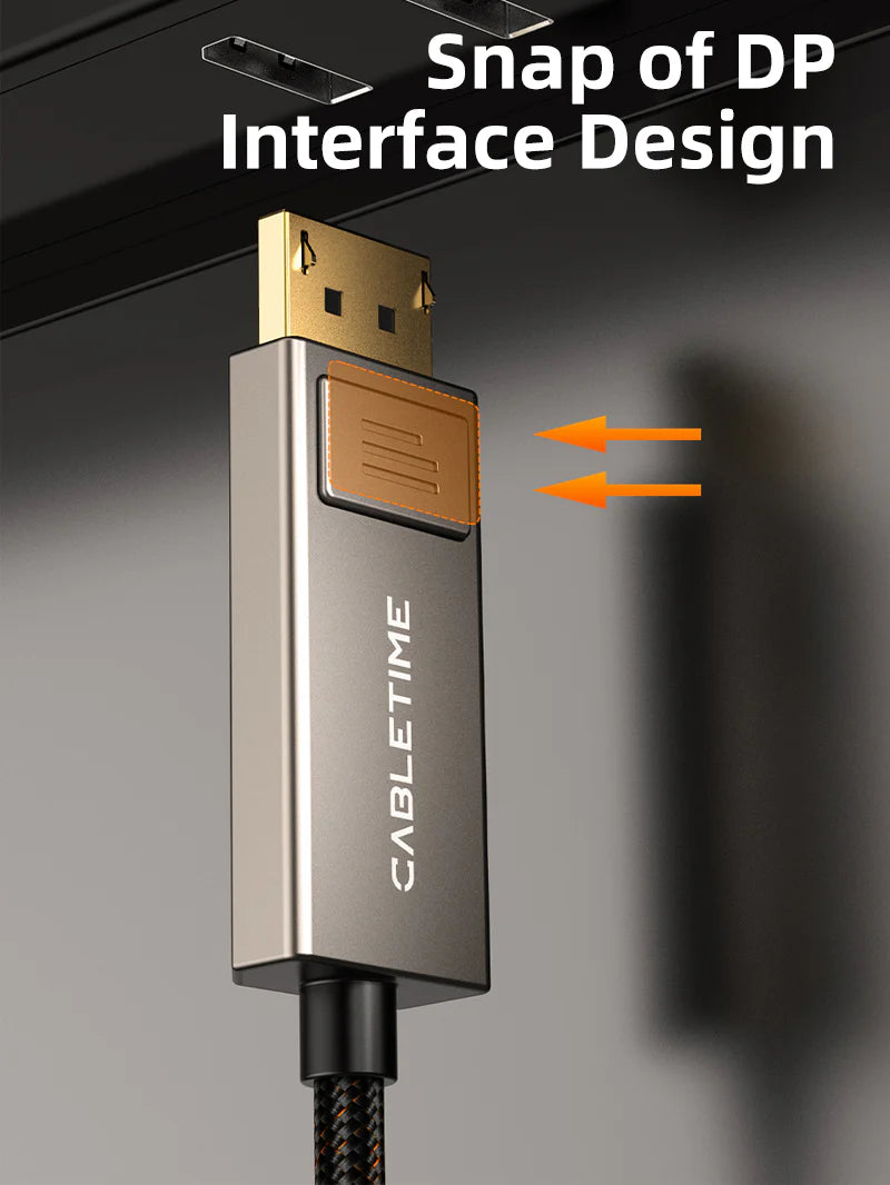CABLETIME USB-C To Displayport Bi-Directional Cable 2m