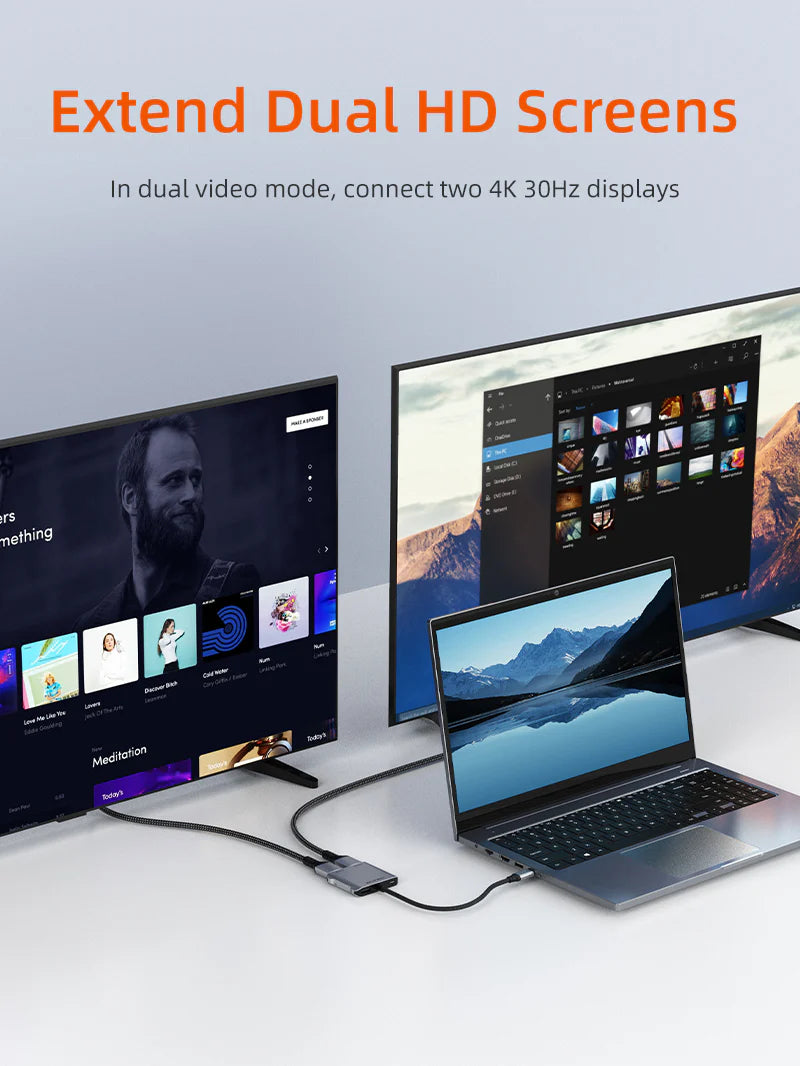 CABLETIME USB C to Dual HDMI Hub