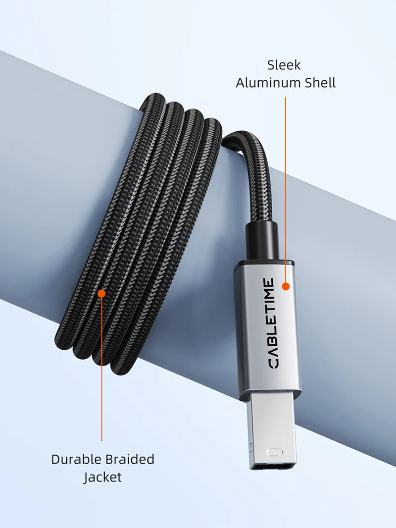 CABLETIME USB C 2.0 Printer Cable 2m