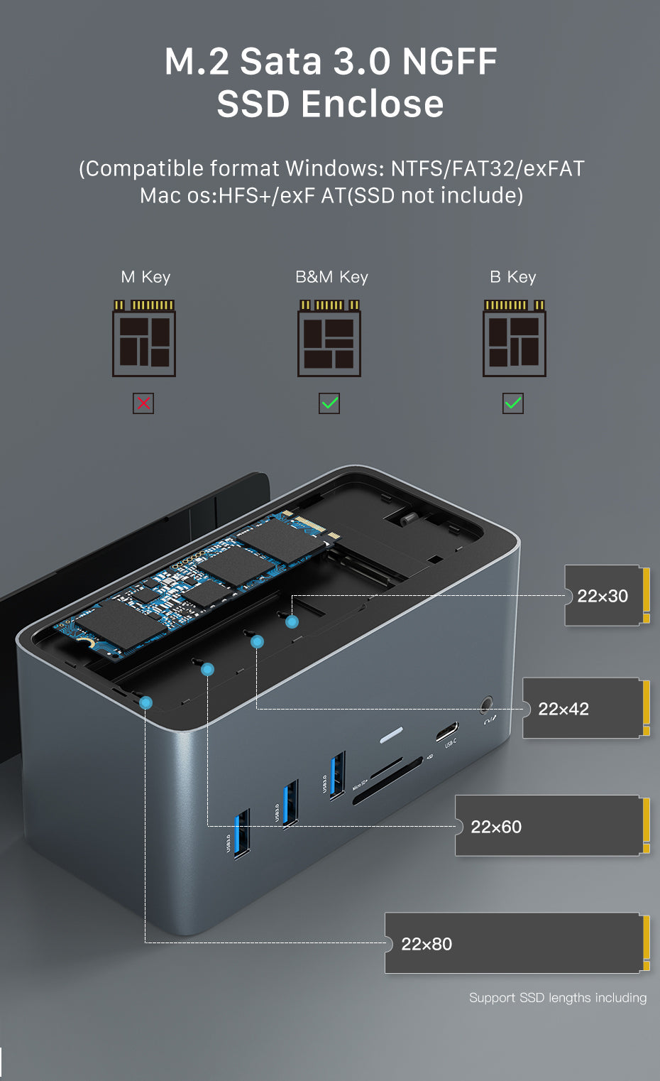 CABLETIME 16-IN-2 Dual USB-C Multiport Docking Station