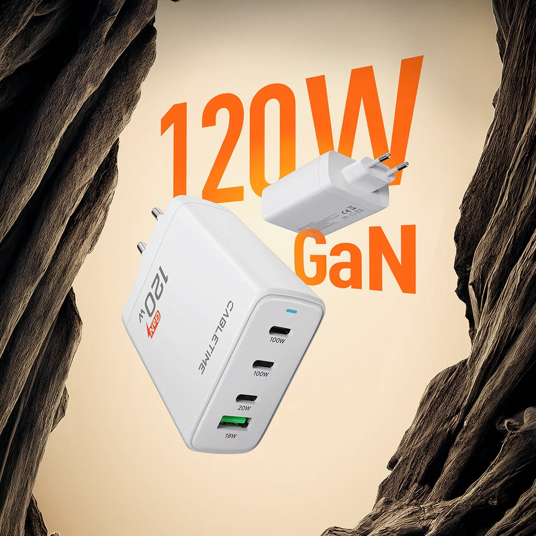 CABLETIME GaN PD3.0 3C1A 120W Wall Charger