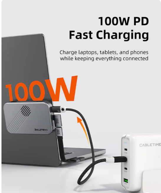 CABLETIME 7-in-1 Magnetic USB-C Hub with SSD Enclosure