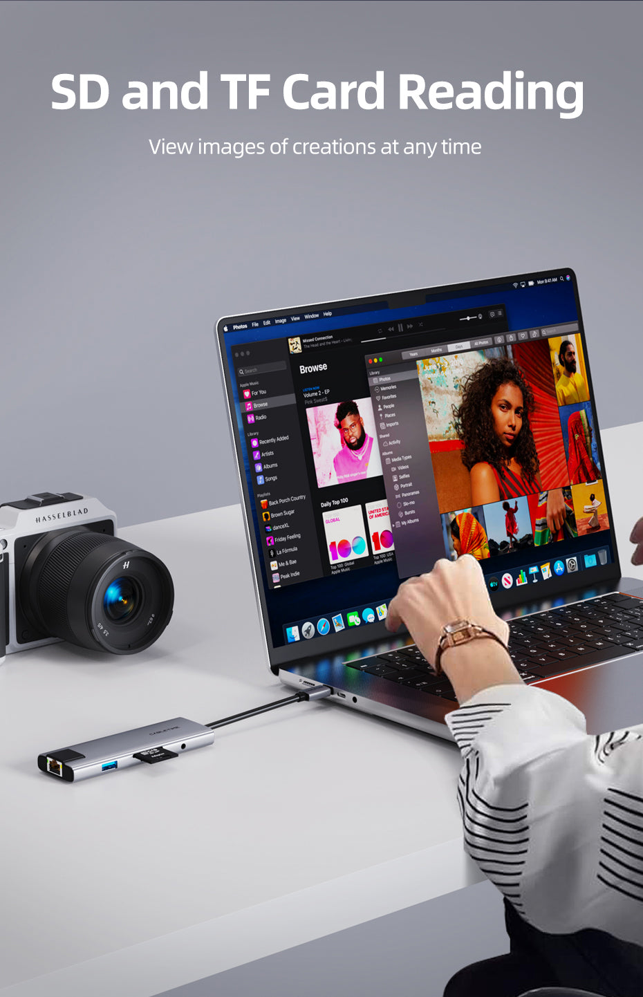 CABLETIME ECO 9-IN-1 USB C HUB 4K30Hz, 5Gbps