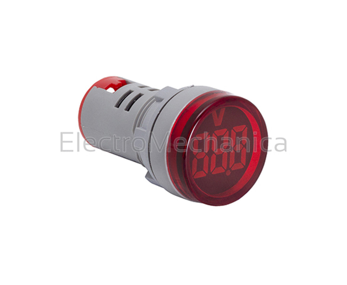 ELECTRO MECHANICA (22mm) RED P/MNT VOLTMETER 5-60VDC