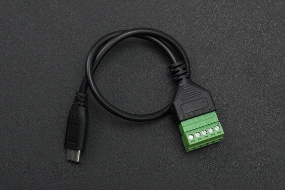 DFROBOT 5-Pin Type-C Male to Solderless Terminal Power Cable (30cm, 5V 2A Output)