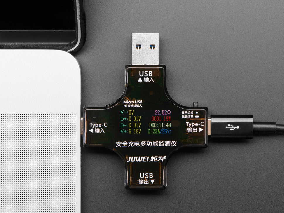 ADAFRUIT Multifunctional USB Digital Tester - USB A and C