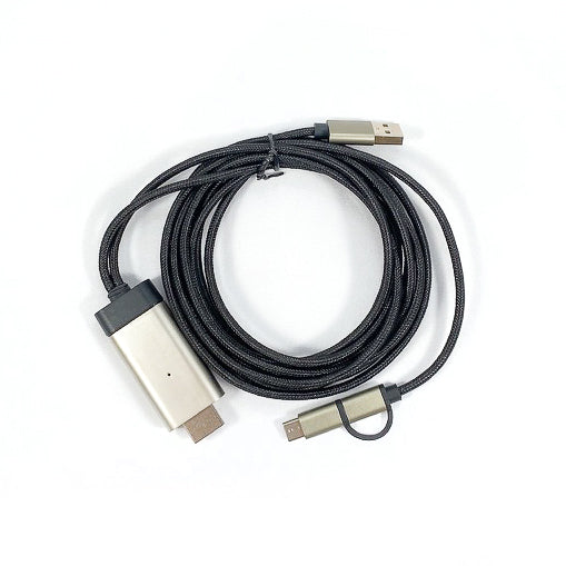 PEBL Cable Type-C + USB Power to HDMI (Silver)