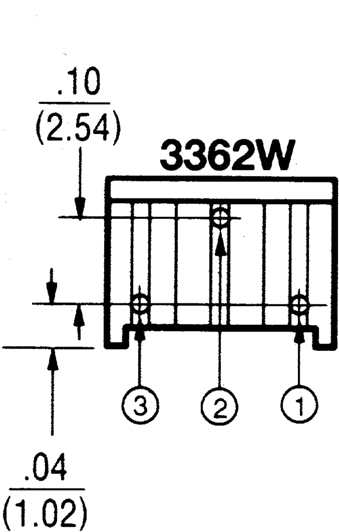 RS COMPONENTS 10kΩ Through Hole Trimmer Side Adjust Potentiometer
