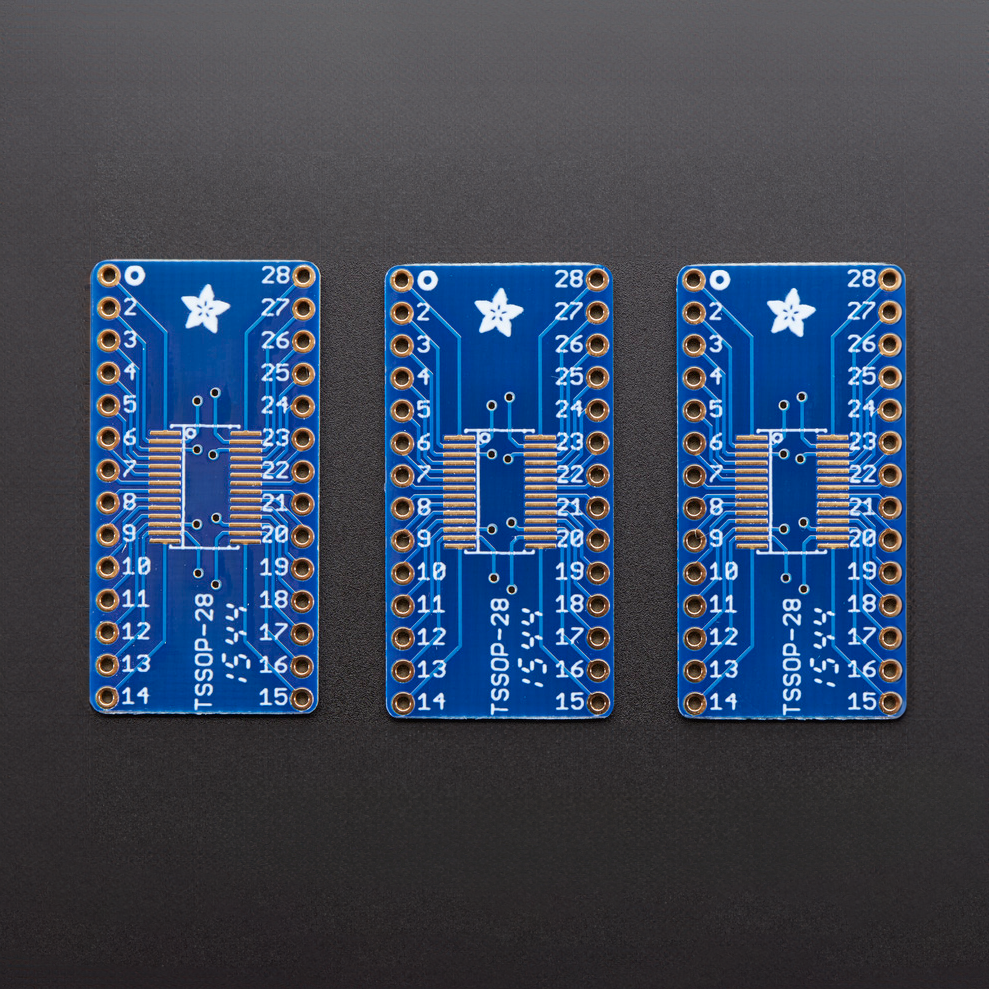 ADAFRUIT SMT Breakout PCB for SOIC-28 or TSSOP-28 (3 per Pack)
