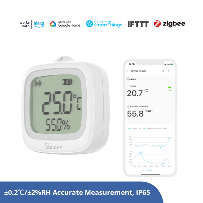 SONOFF Temperature and Humidity Sensor SNZB-02WD (with battery)