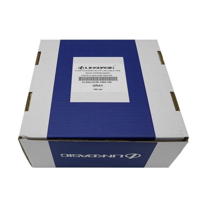 LINKBASIC Cat5e Soild Grey UTP Cable (100m)