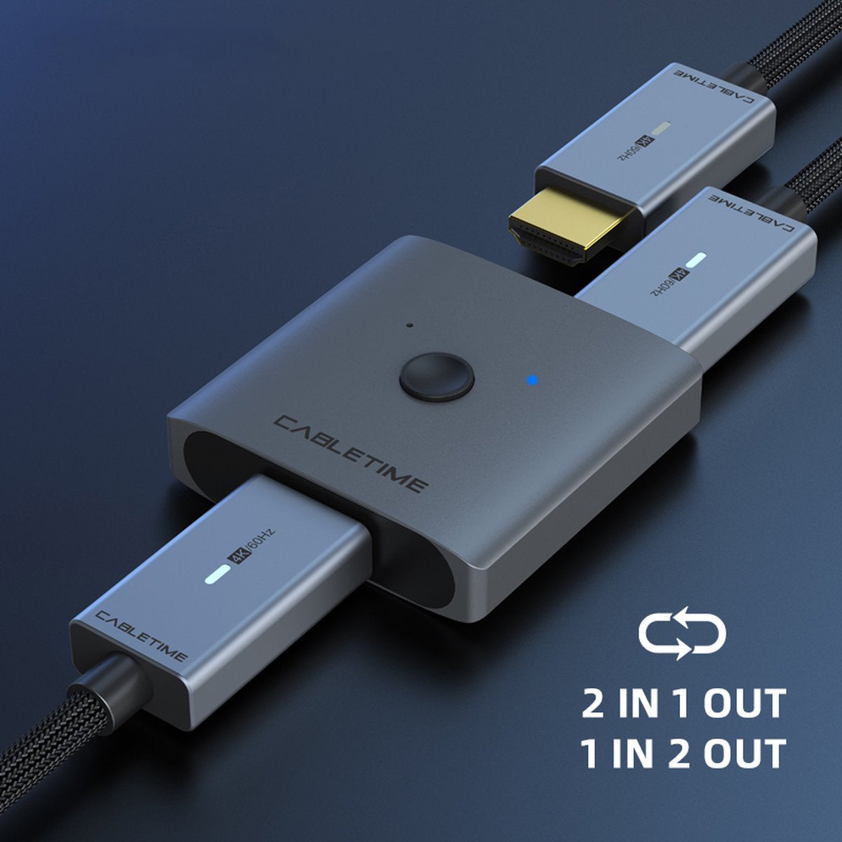 CABLETIME 2-in-1 HDMI Switch