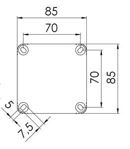 ELECTRO MECHANICA Junction Box (85x85x51mm), Polypropylene, RAL 7035